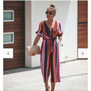 Vici tie front jumpsuit NWOT